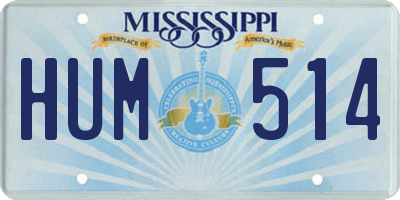 MS license plate HUM514