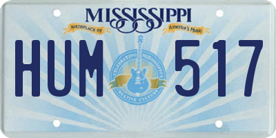 MS license plate HUM517