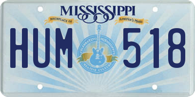 MS license plate HUM518