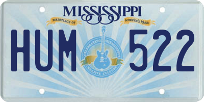 MS license plate HUM522