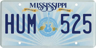 MS license plate HUM525