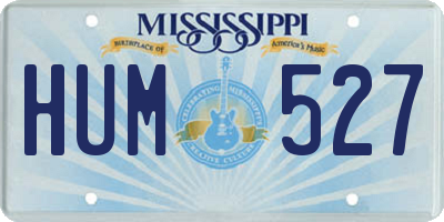 MS license plate HUM527