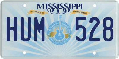 MS license plate HUM528
