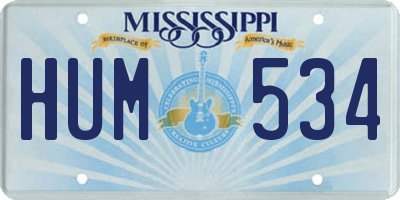 MS license plate HUM534