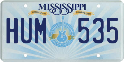 MS license plate HUM535