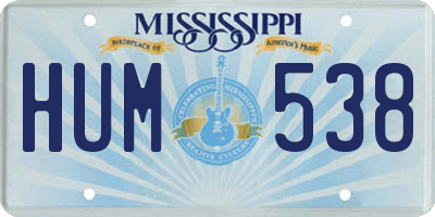 MS license plate HUM538