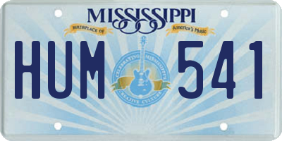 MS license plate HUM541