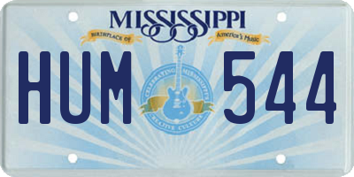 MS license plate HUM544