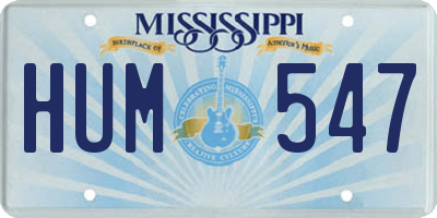 MS license plate HUM547
