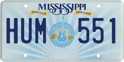 MS license plate HUM551