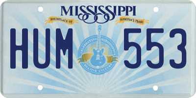 MS license plate HUM553