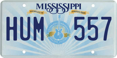 MS license plate HUM557