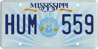 MS license plate HUM559