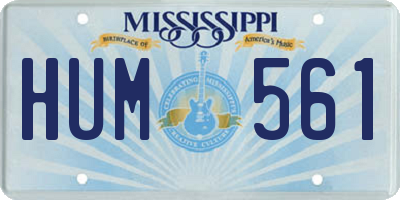 MS license plate HUM561