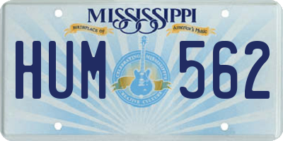 MS license plate HUM562