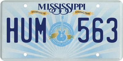 MS license plate HUM563