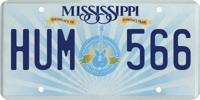 MS license plate HUM566