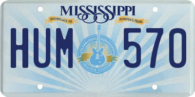 MS license plate HUM570