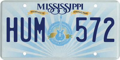MS license plate HUM572