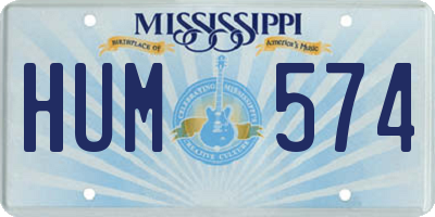 MS license plate HUM574