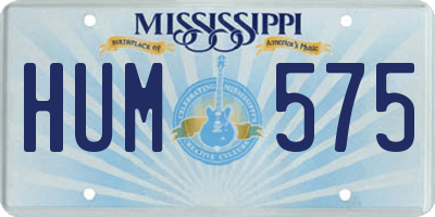 MS license plate HUM575