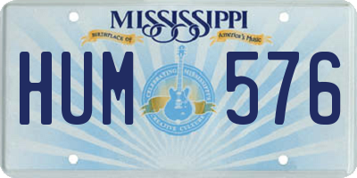 MS license plate HUM576