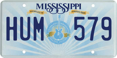 MS license plate HUM579