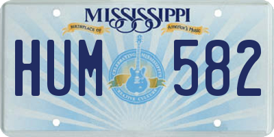 MS license plate HUM582