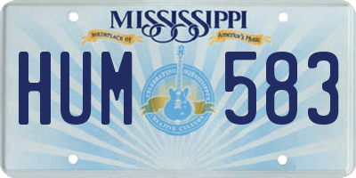 MS license plate HUM583