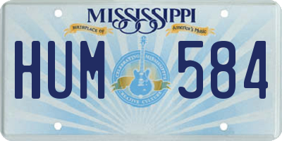 MS license plate HUM584