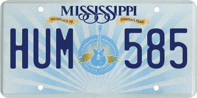 MS license plate HUM585
