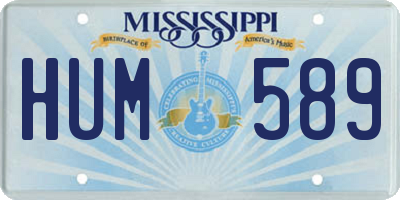 MS license plate HUM589