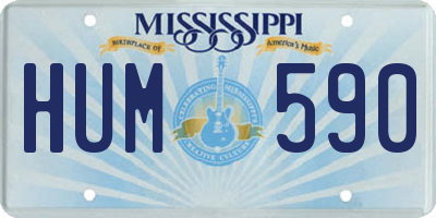 MS license plate HUM590