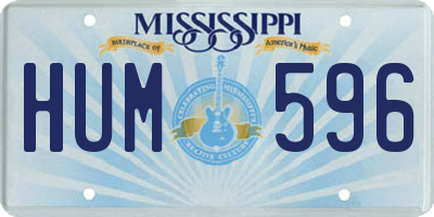 MS license plate HUM596