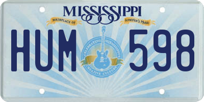 MS license plate HUM598