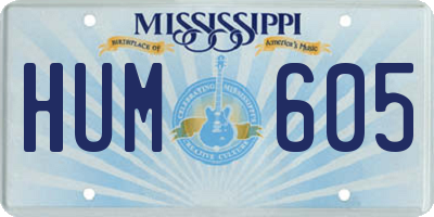 MS license plate HUM605