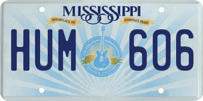 MS license plate HUM606