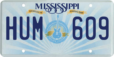 MS license plate HUM609