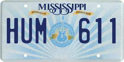 MS license plate HUM611