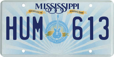 MS license plate HUM613