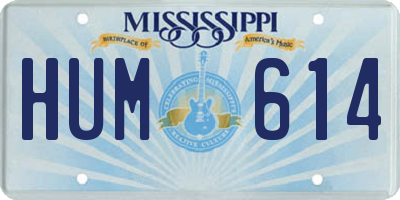MS license plate HUM614