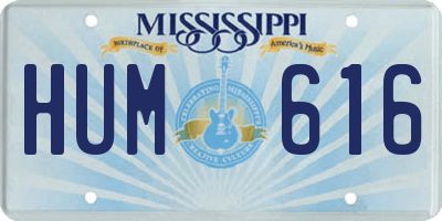 MS license plate HUM616