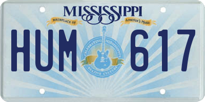 MS license plate HUM617