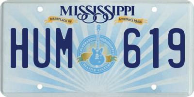 MS license plate HUM619