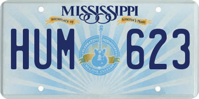 MS license plate HUM623