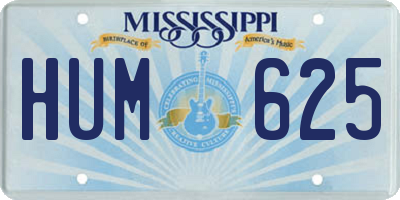 MS license plate HUM625