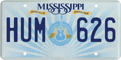 MS license plate HUM626