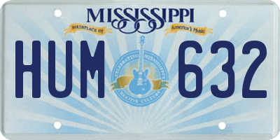 MS license plate HUM632