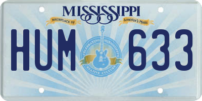 MS license plate HUM633