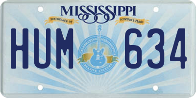 MS license plate HUM634